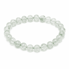 Green Rutilated Quartz bracelet on a white background, a clean product view of a Green Crystal Bracelet